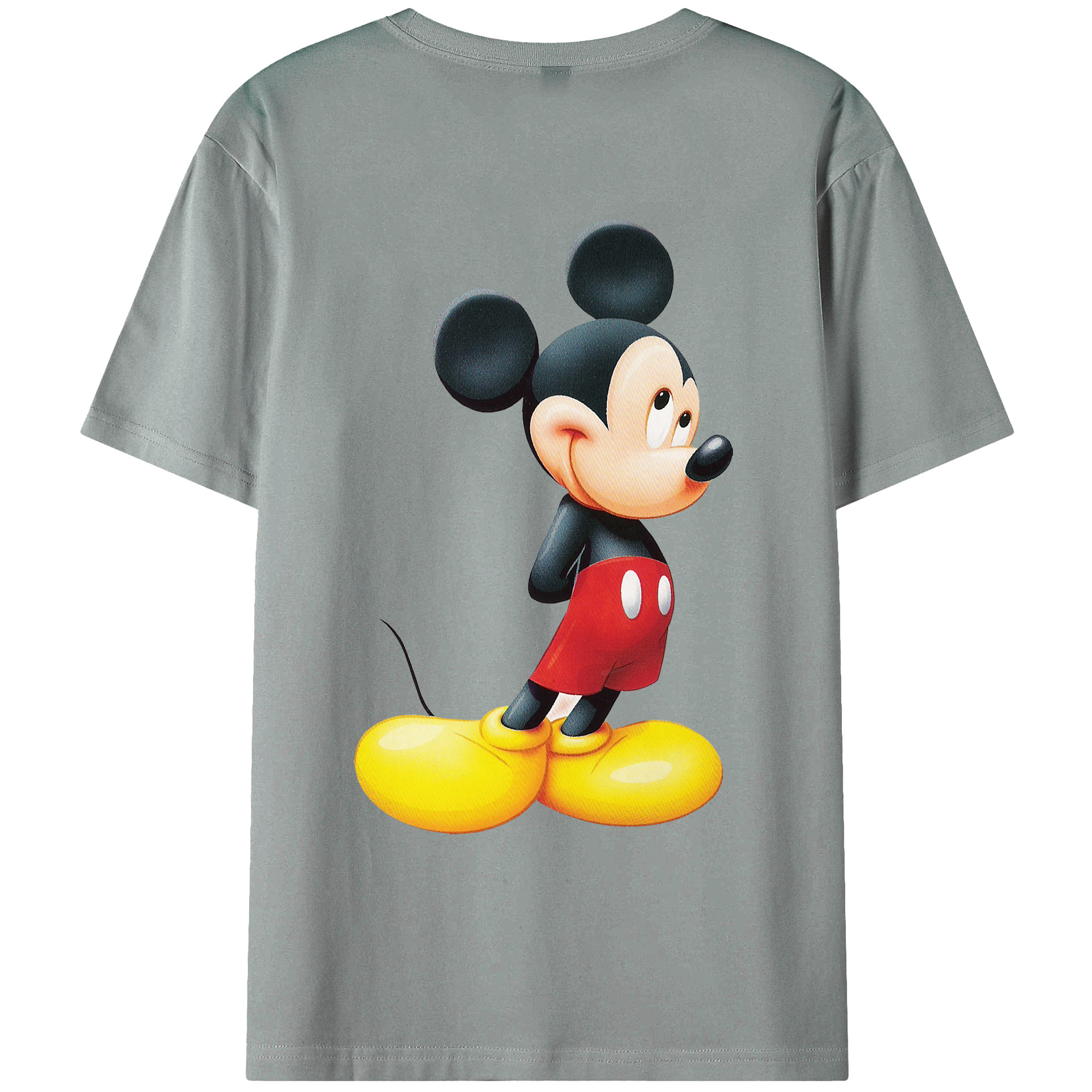 （画像用） ミッキーマウス Mickey Mouse 綿100％ メンズ半袖Tシャツ（バックプリント） 通気性